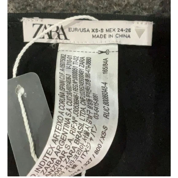 Zara Rhinestone Fringe Bodycon Mini Dress Black Sleeveless Stretch XS-S NWT - Picture 7 of 7